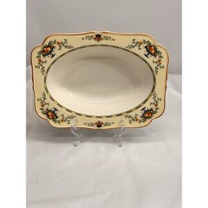 Crown Ducal transfer wear‎ rectangle serving Bowl Blue Urn Fruit And Floral
